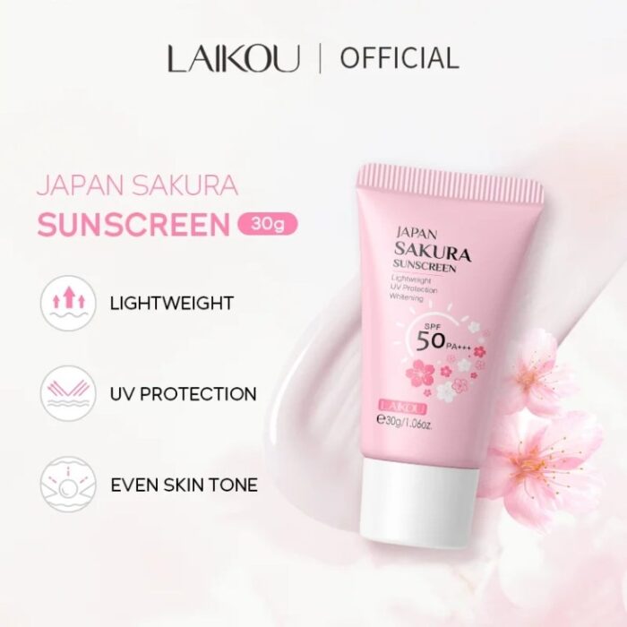 Laikou Japan Sakura Sunscreen SPF 50+/PA++++ (50ml) - Image 1