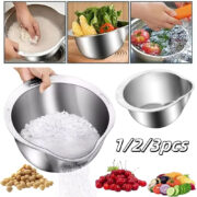 Stainless Steel Rice Washing Bowl - Image 6
