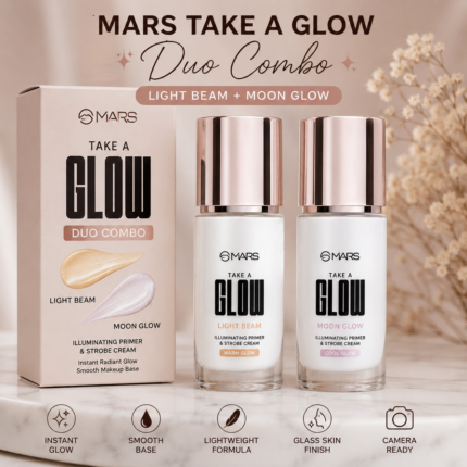 MARS Take A Glow Illuminating Primer & Strobe Cream Combo (01 Moon Glow + 02 Light Beam)