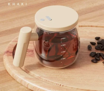 Self Stirring Coffee Cup Rechargeable Electric Stirring Coffee Mug Waterproof Automatic Mixing Glass Drinking Cup-400ML